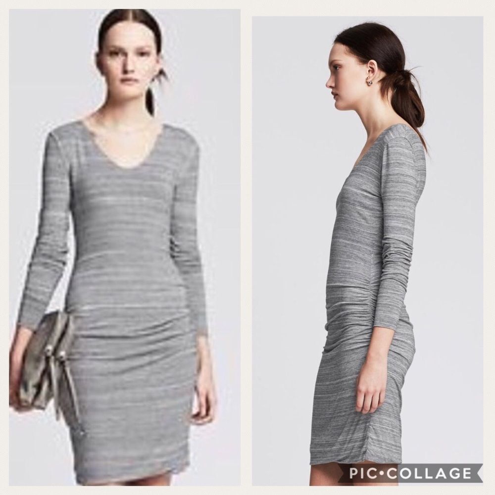 Banana Republic Ruched Jersey Double V Dress XSP